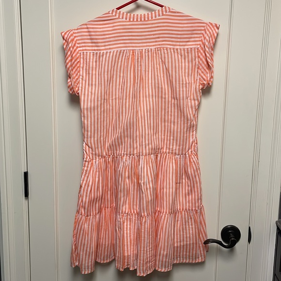 Oliphant Coral and White Ruffled Tiered Sundress - Picture 5 of 7